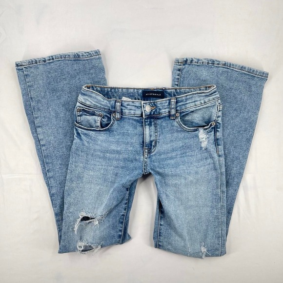 Aeropostale Denim - Y2K Aeropostale Women's Low Rise Bootcut Flare Jeans Distressed 8 M Grunge Light